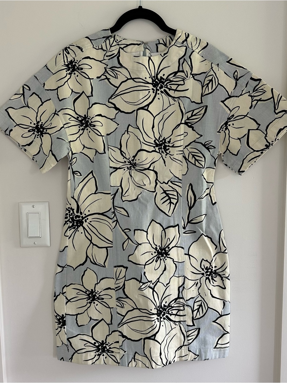 Light Blue Floral Mini Shift Dress - Unbranded - Picture 4 of 9